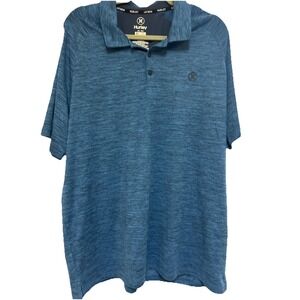 Hurley Polo Shirt Men's XL Blue Surf Skate Golf DRI Fit Excellent